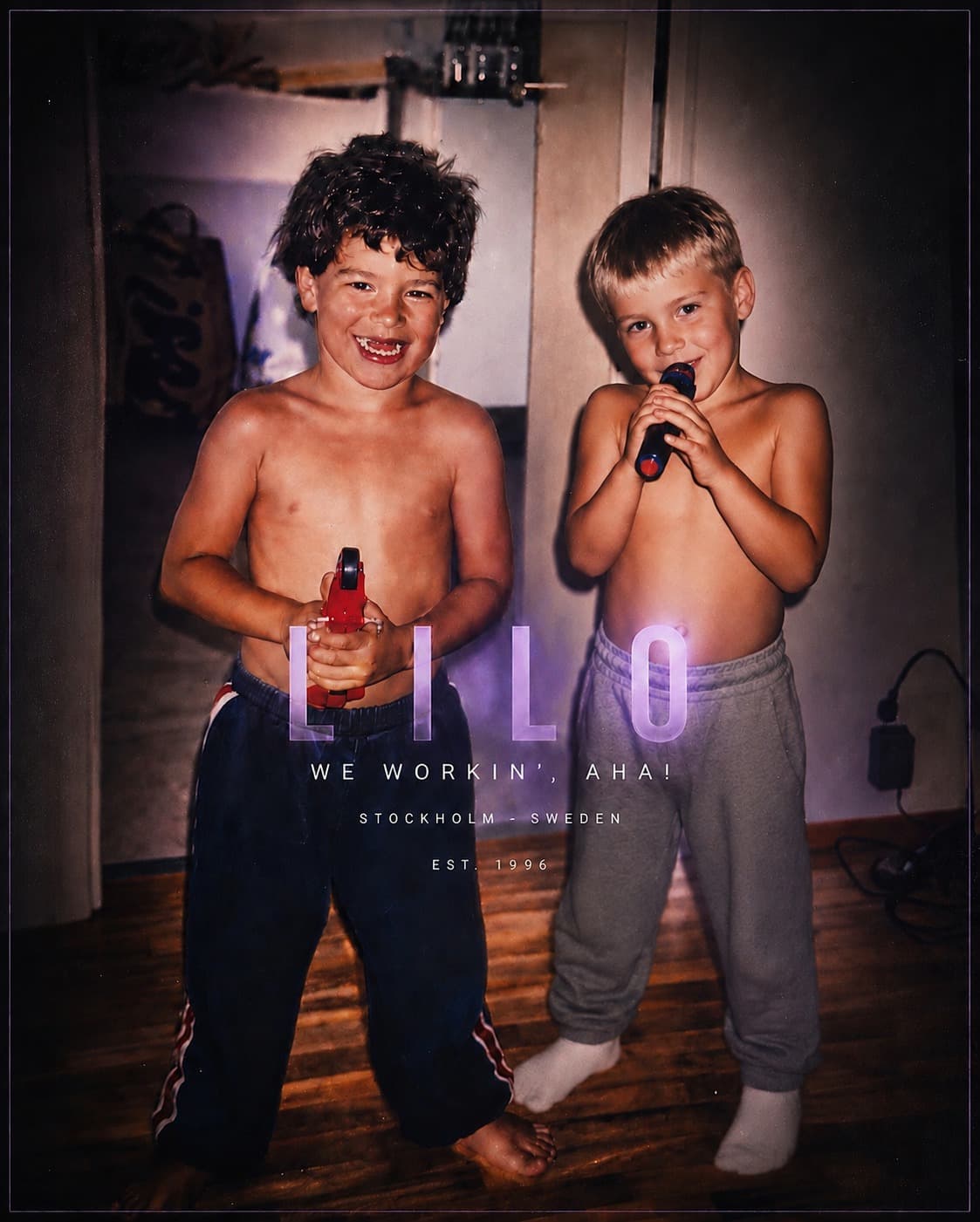 LILO and a childhood friend performing at home in 1996